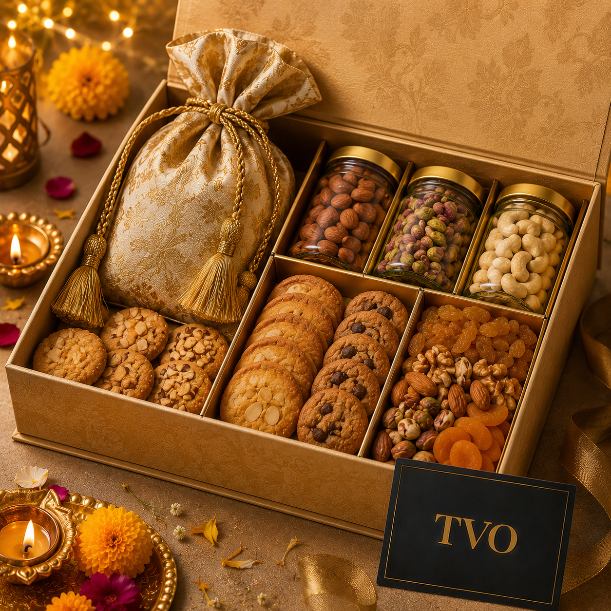 Elegant Diwali Treat Box Potli premium gift