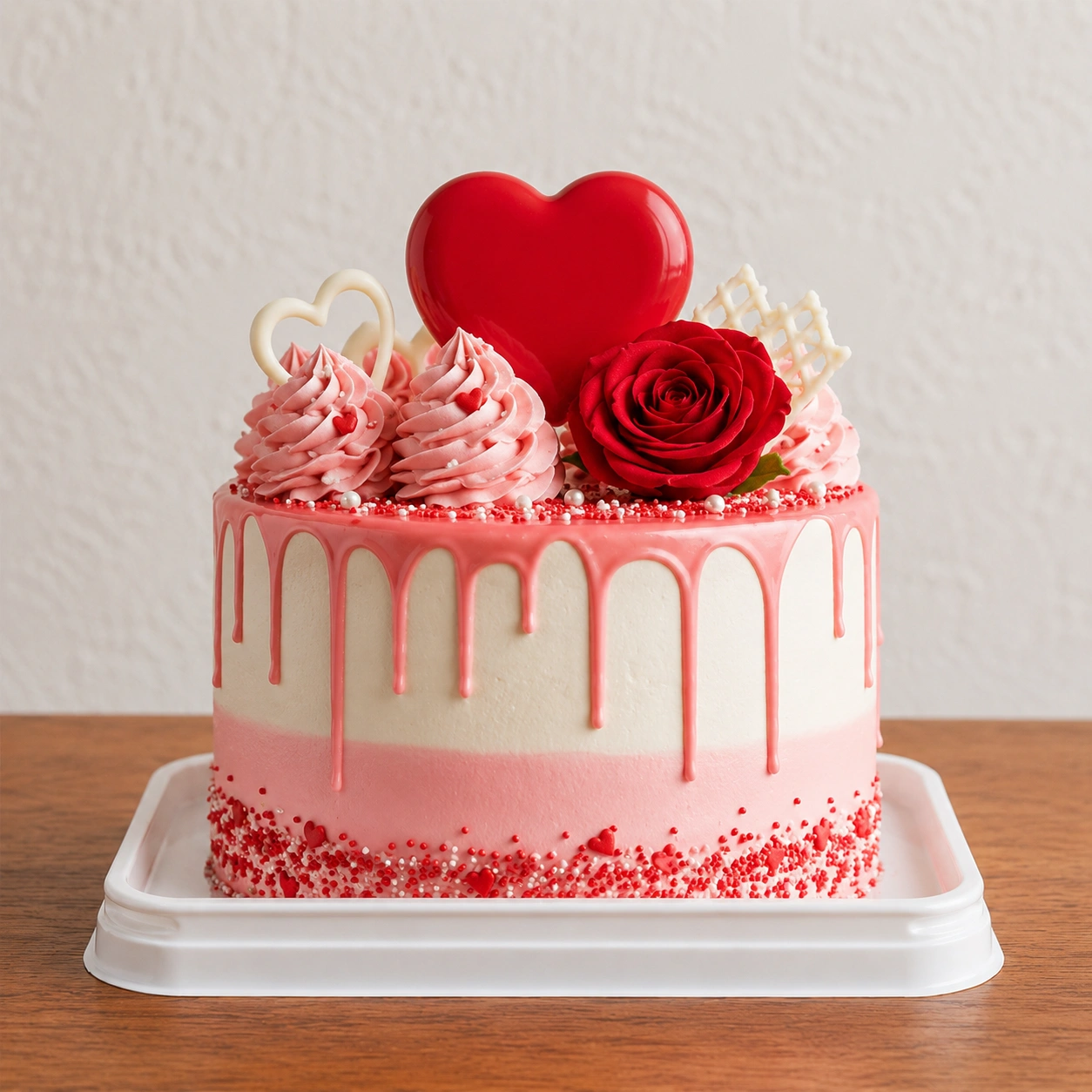 Love Drip Valentine Cake01