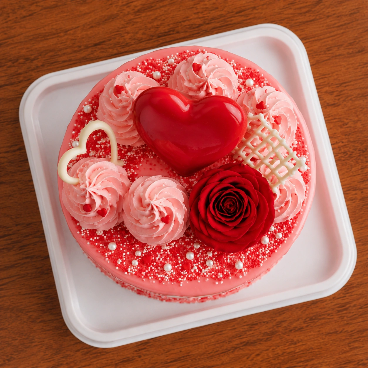 Love Drip Valentine Cake04