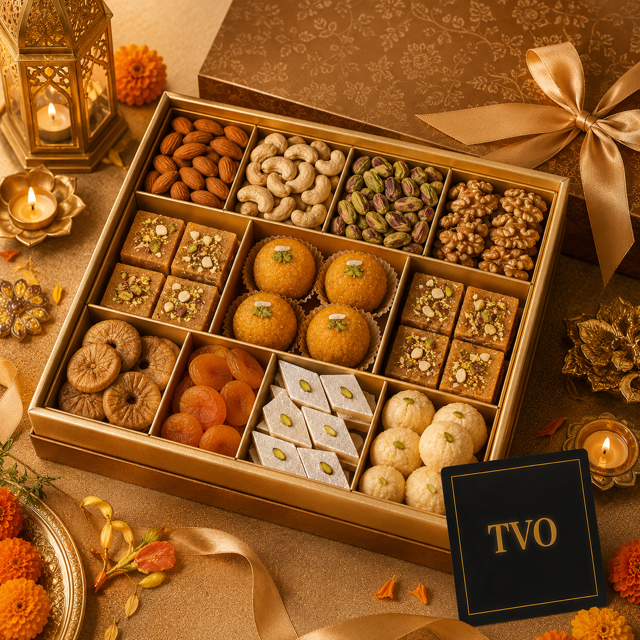 Premium Diwali Gift Hamper with Dry Fruits & Sweets premium gift