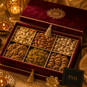 Royal Dry Fruit Diwali Gift Box – Velvet Edition – premium freshly handmade gift, delivered across India