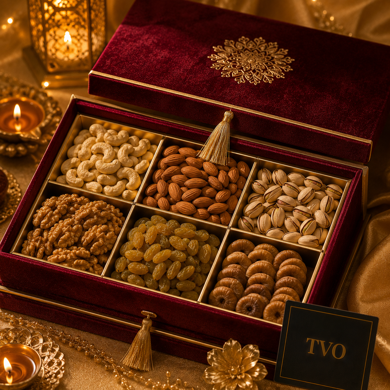 Royal Dry Fruit Diwali Gift Box – Velvet Edition premium gift